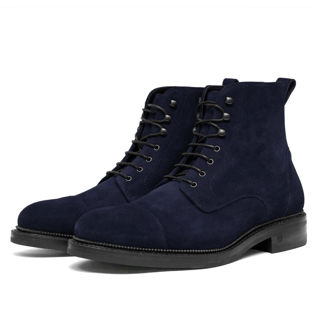 Logan Boot Navy Blue Suede | Build - UPMEN