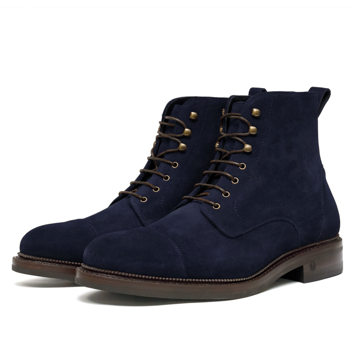 Logan Boot Navy Blue Suede | Tyler Luellen Build - UPMEN