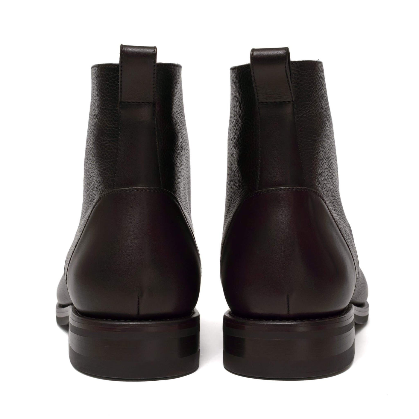 Logan Boot Dark Brown Full Grain and Box Calf Caps - UPMEN